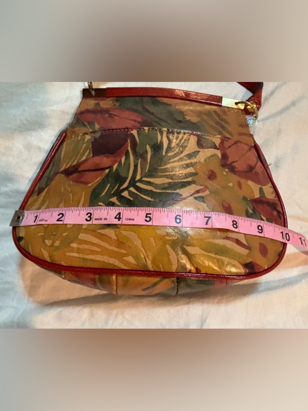 ✨ Patricia Nash Leather Crossbody Floral Leaf Print / Boho Luxe✨ - Picture 8 of 16